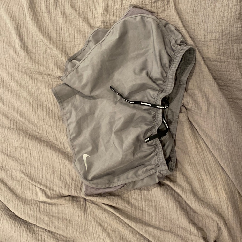 Grey Nike Dri Fit running shorts